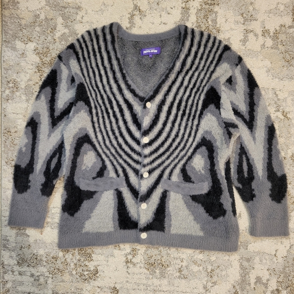 Fucking Awesome Acid Hairy Cardigan Black